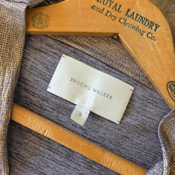 Brochu Walker The Nova Top Size S Bronze Liquid Metallic Cowl Neck Sleeveless - Picture 8 of 12